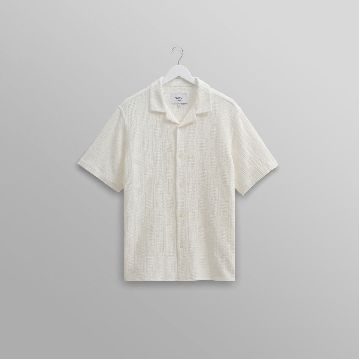 ディドコットシャツ WAFFLE PATCHWORK (WHITE)｜Wax London ワックス