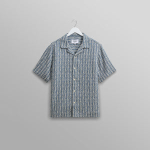ディドコットシャツ FLORAL STRIPE (BLUE/ECRU)