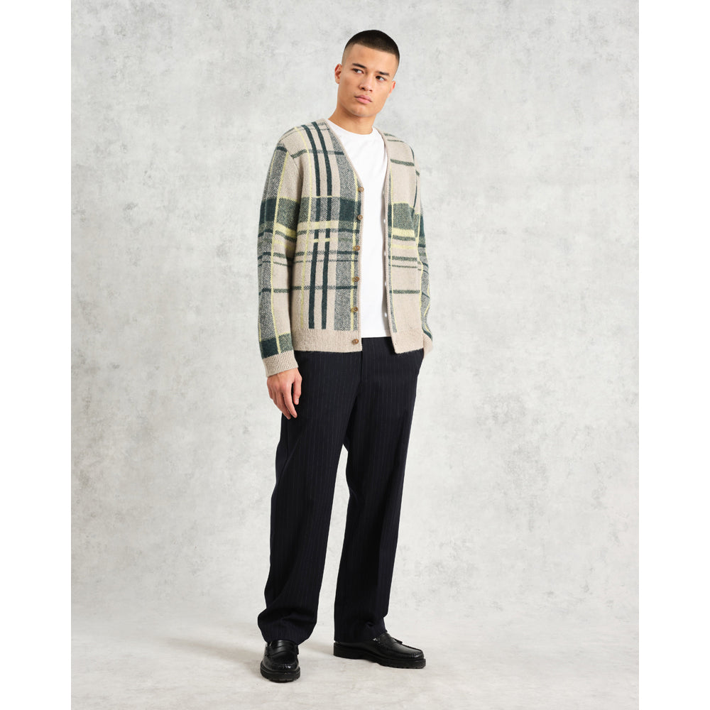 アルバンカーディガン PLAID CHECK (NATURAL/GREEN)