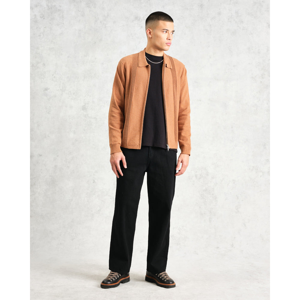 レノックスジップ MILANO RIPPLE STRIPE (CAMEL)