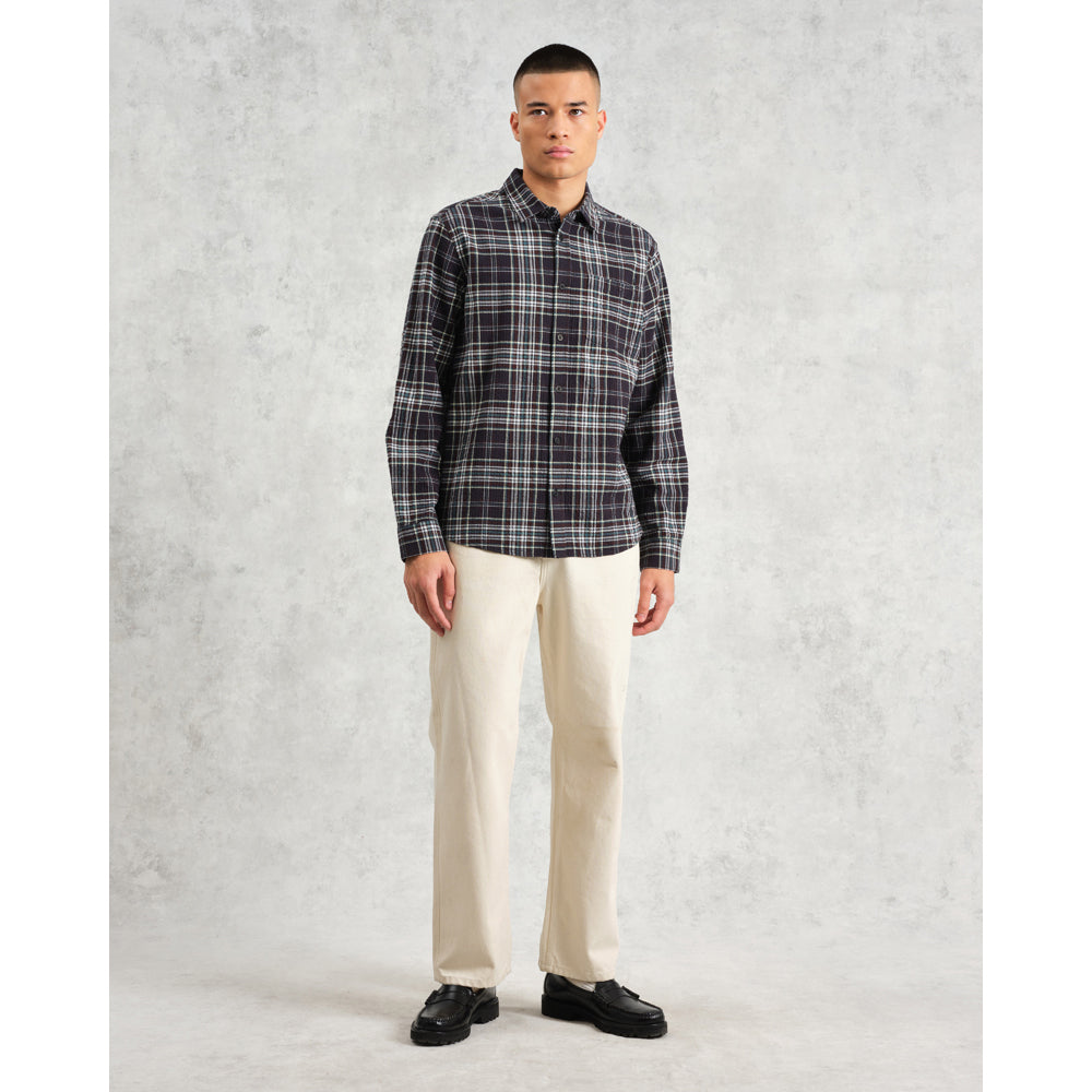 【予約】シェリーシャツ SEERSUCKER FLANNEL (NAVY/MULTI)