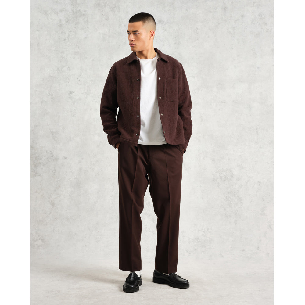 オーバーシャツ ROMER HEAVY CRINKLE COTTON (DARK BROWN)