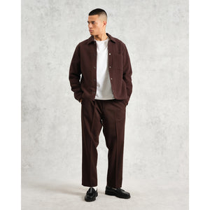 【予約】オーバーシャツ ROMER HEAVY CRINKLE COTTON (DARK BROWN)