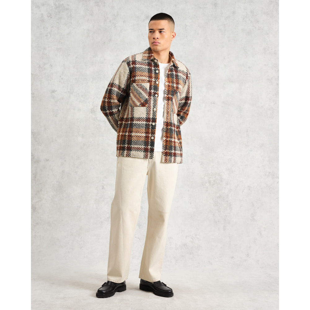 オーバーシャツ WOOL BLEND CHECK (ECRU/MULTI)