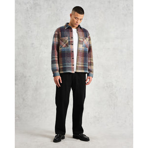 【予約】オーバーシャツ WOOL BLEND CHECK (BLUE/MULTI)