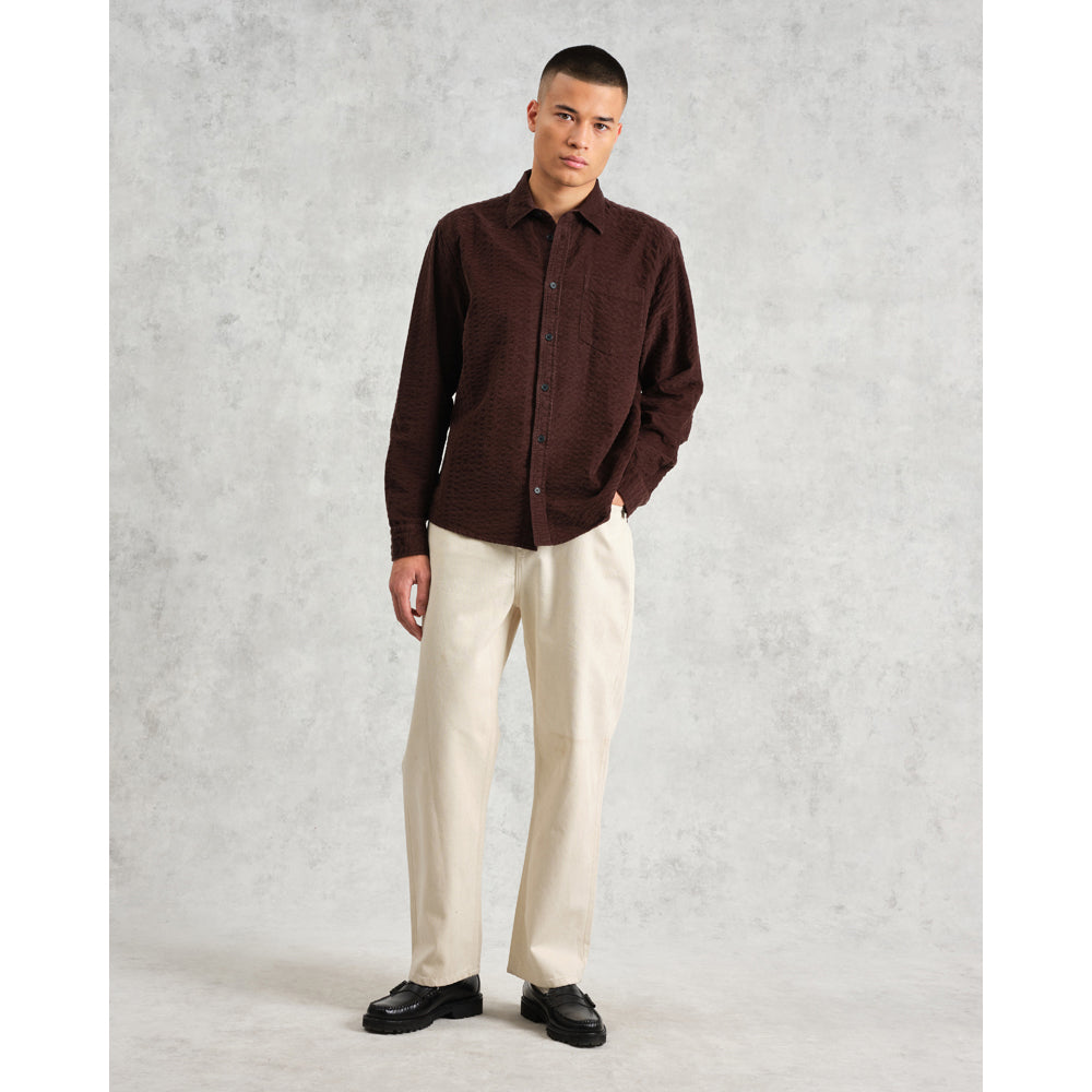 【予約】シェリーシャツ SEERSUCKER CORD (DARK BROWN)