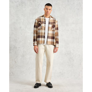 【予約】オーバーシャツ PIKE CHECK (NATURAL/BROWN)