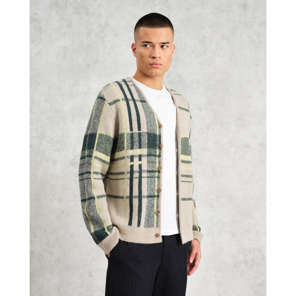 アルバンカーディガン PLAID CHECK (NATURAL/GREEN)