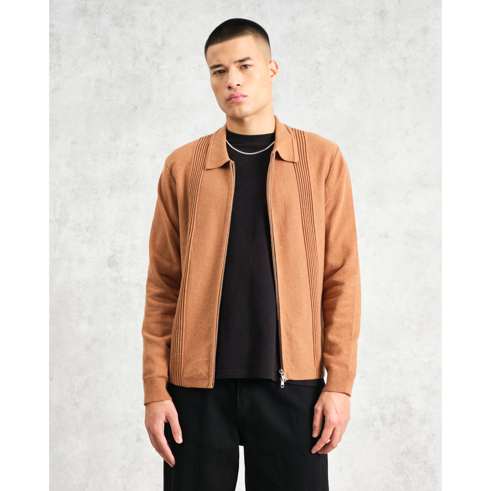 レノックスジップ MILANO RIPPLE STRIPE (CAMEL)
