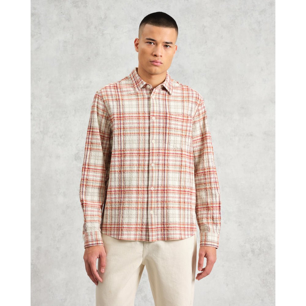 シェリーシャツ SEERSUCKER FLANNNEL (RUST/MULTI) - グリニッジ オンラインストア