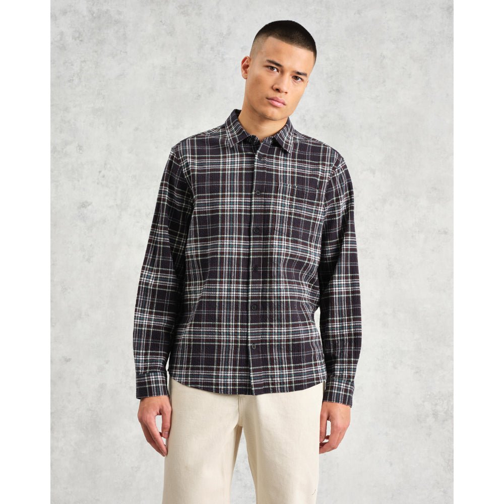 シェリーシャツ SEERSUCKER FLANNEL (NAVY/MULTI) - グリニッジ オンラインストア