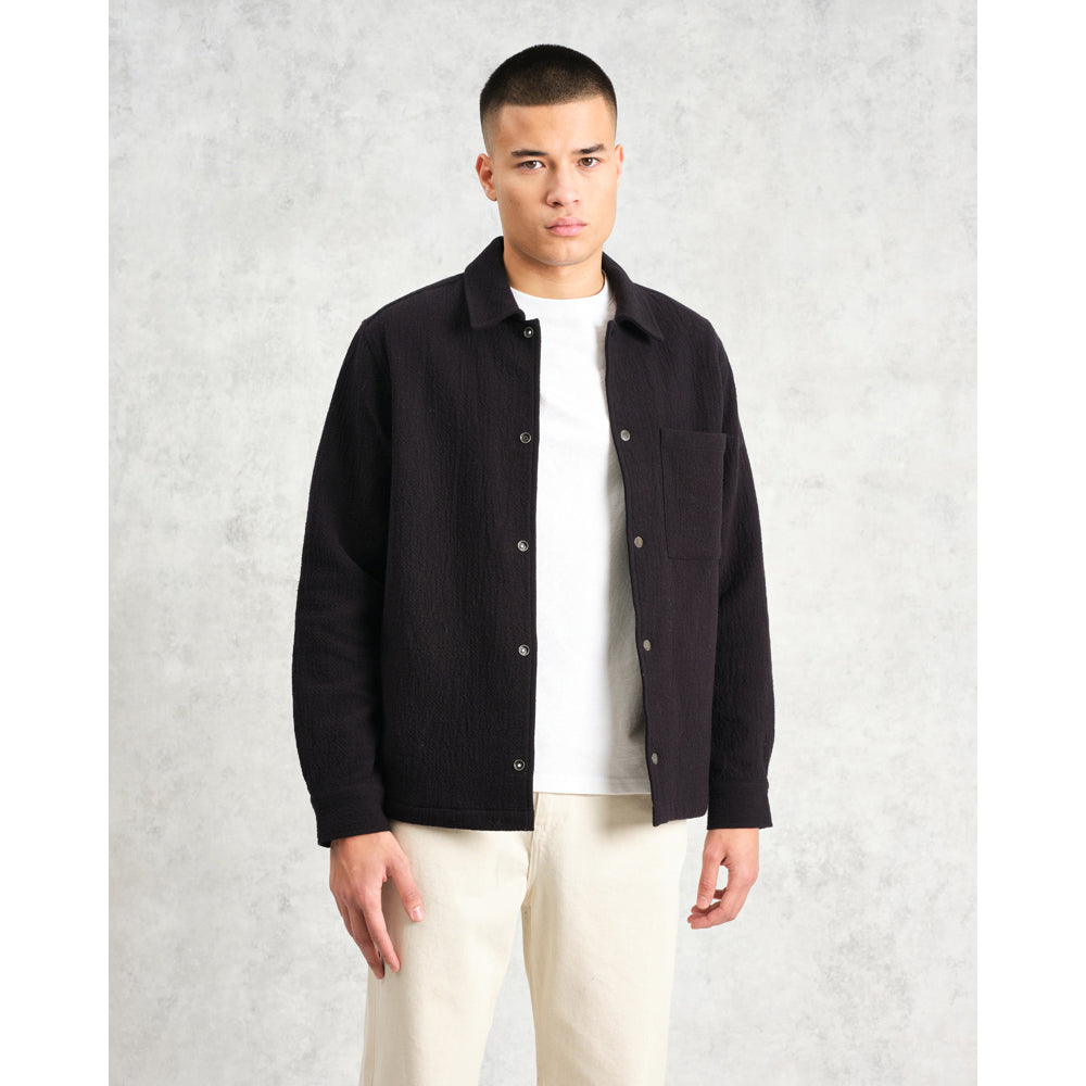 オーバーシャツ ROMER HEAVY CRINKLE COTTON (BLACK)