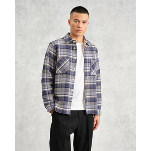 【予約】オーバーシャツ BASKET WEAVE (BLUE/ECRU)