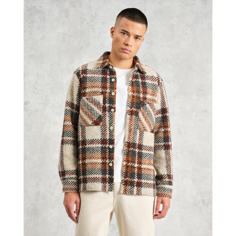 オーバーシャツ WOOL BLEND CHECK (ECRU/MULTI)