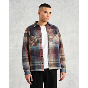 【予約】オーバーシャツ WOOL BLEND CHECK (BLUE/MULTI)