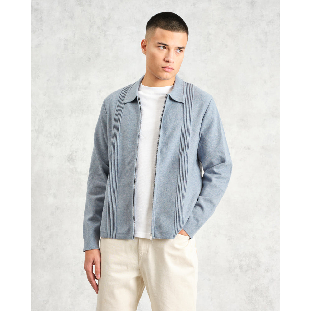 レノックスジップ MILANO RIPPLE STRIPE (GREY BLUE)