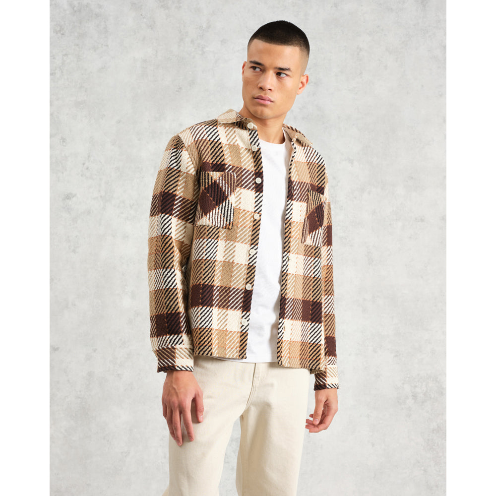 オーバーシャツ PIKE CHECK (NATURAL/BROWN)