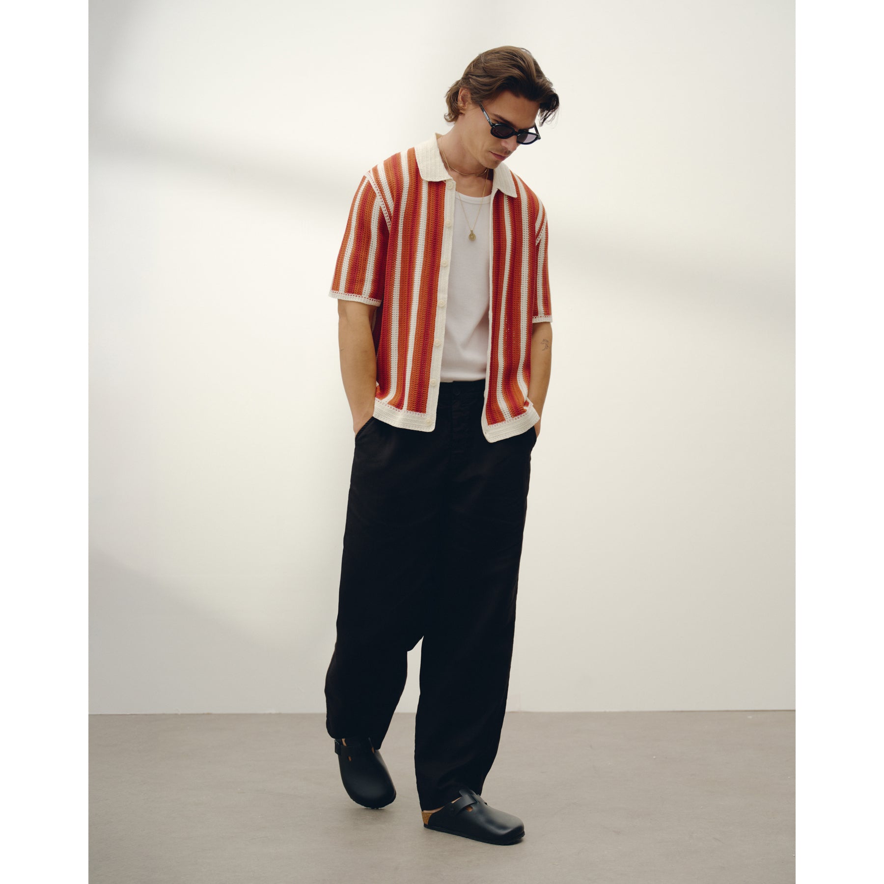 ポルトシャツ STRIPE (ECRU/ORANGE)