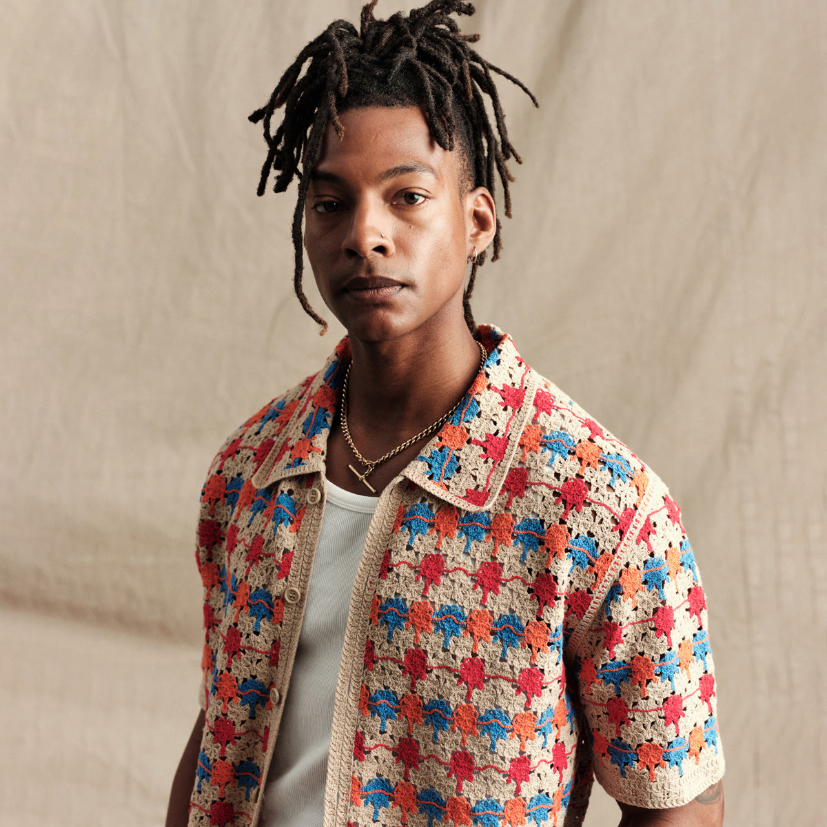 ポルトシャツ スプラッシュクロシェ(MULTI)