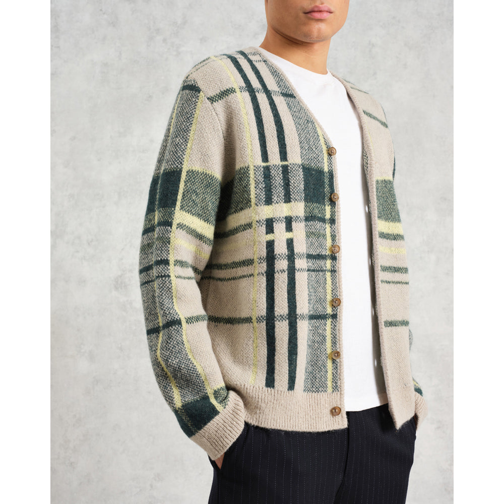 アルバンカーディガン PLAID CHECK (NATURAL/GREEN)