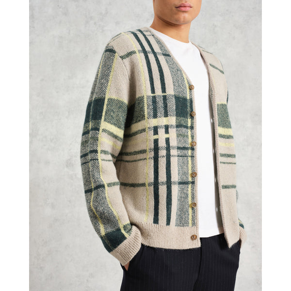 アルバンカーディガン PLAID CHECK (NATURAL/GREEN)