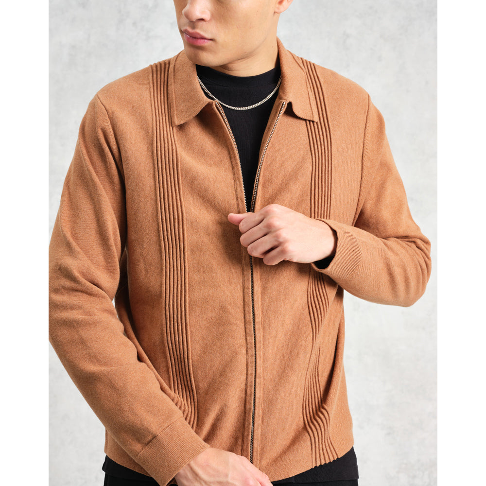 レノックスジップ MILANO RIPPLE STRIPE (CAMEL)