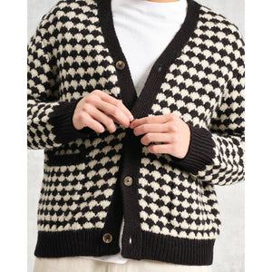 【予約】ウォーカーカーディガン BUBBLE KNIT (BLACK/ECRU)
