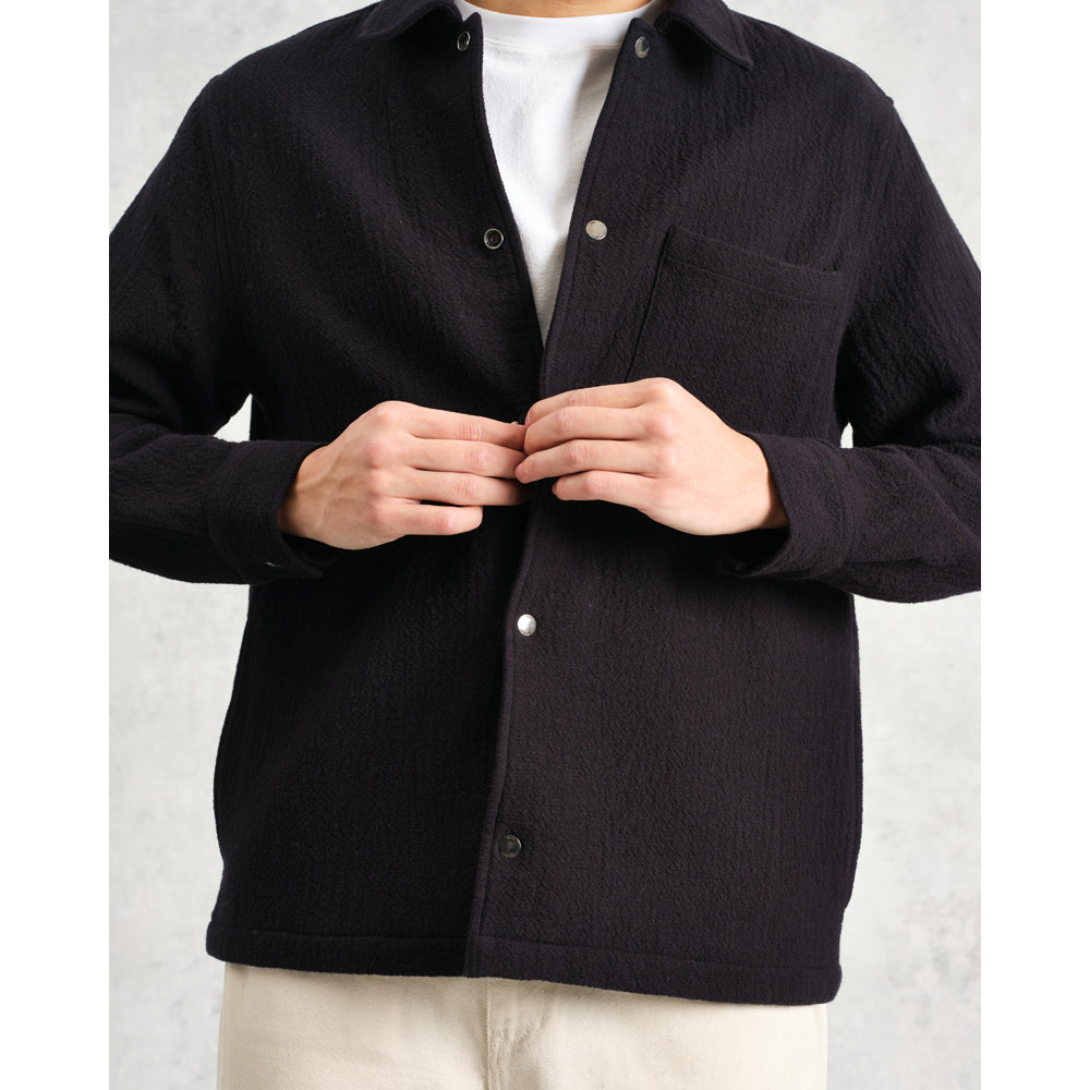 オーバーシャツ ROMER HEAVY CRINKLE COTTON (BLACK)