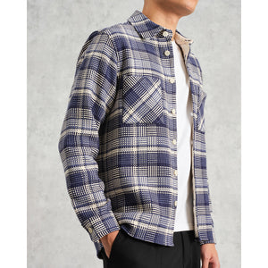 【予約】オーバーシャツ BASKET WEAVE (BLUE/ECRU)