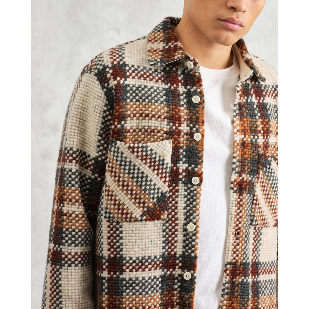 オーバーシャツ WOOL BLEND CHECK (ECRU/MULTI)
