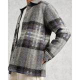 【予約】オーバーシャツ NOLAN WOOL CHECK (GREY BLUE)