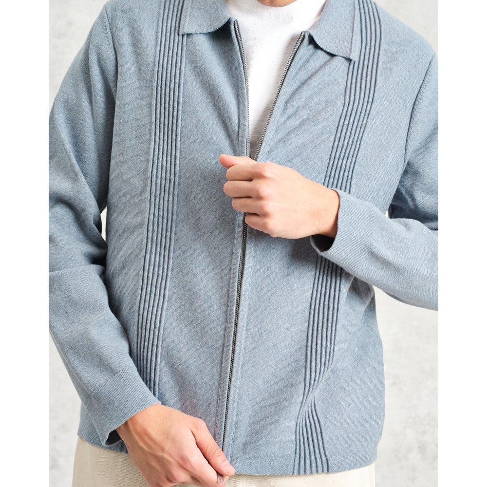 レノックスジップ MILANO RIPPLE STRIPE (GREY BLUE)