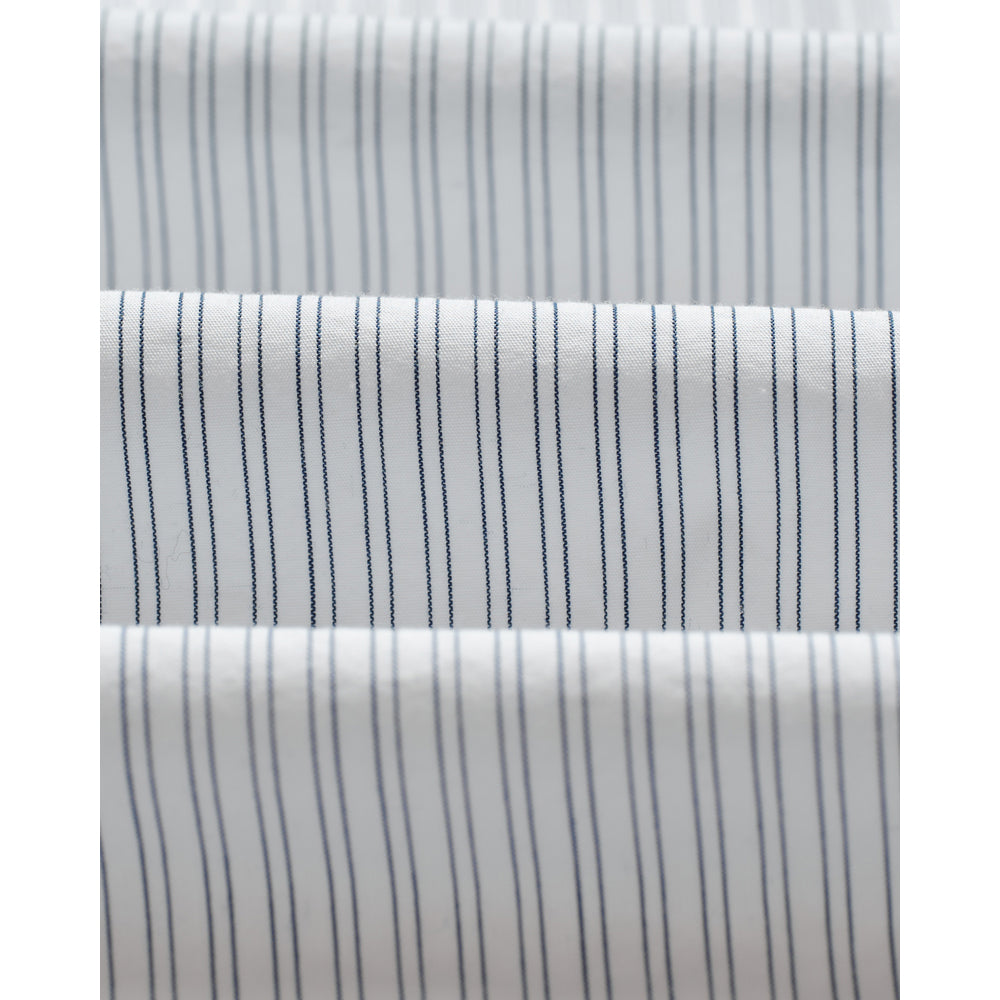 【予約】シェリーシャツ POPLIN FINE STRIPE (ECRU/BLUE)