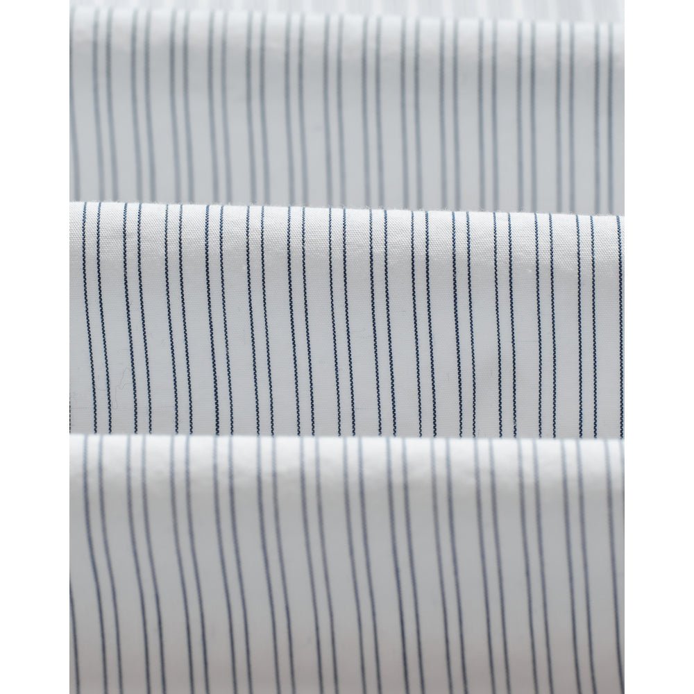 シェリーシャツ POPLIN FINE STRIPE (ECRU/BLUE) - グリニッジ オンラインストア