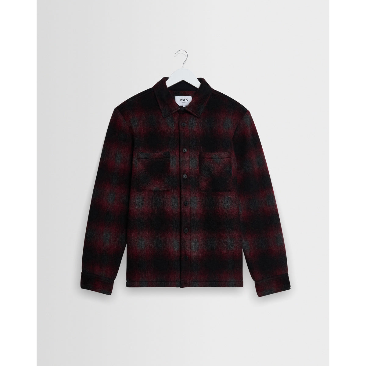 オーバーシャツ ELM WOOL BLEND CHECK (RED/BLACK)