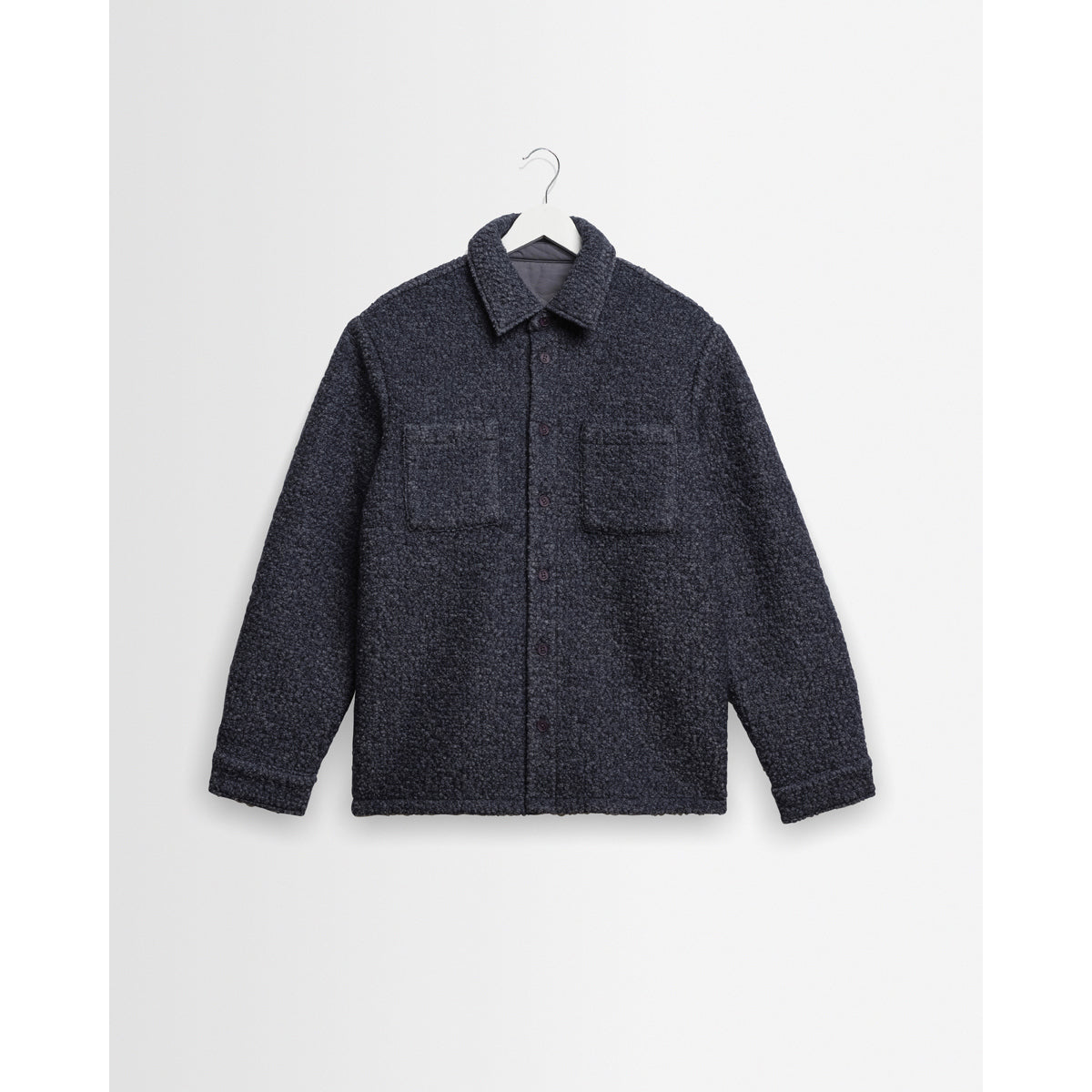 オーバーシャツ MOUNT REVERSIBLE BOBBLE WOOL (GREY BLUE)