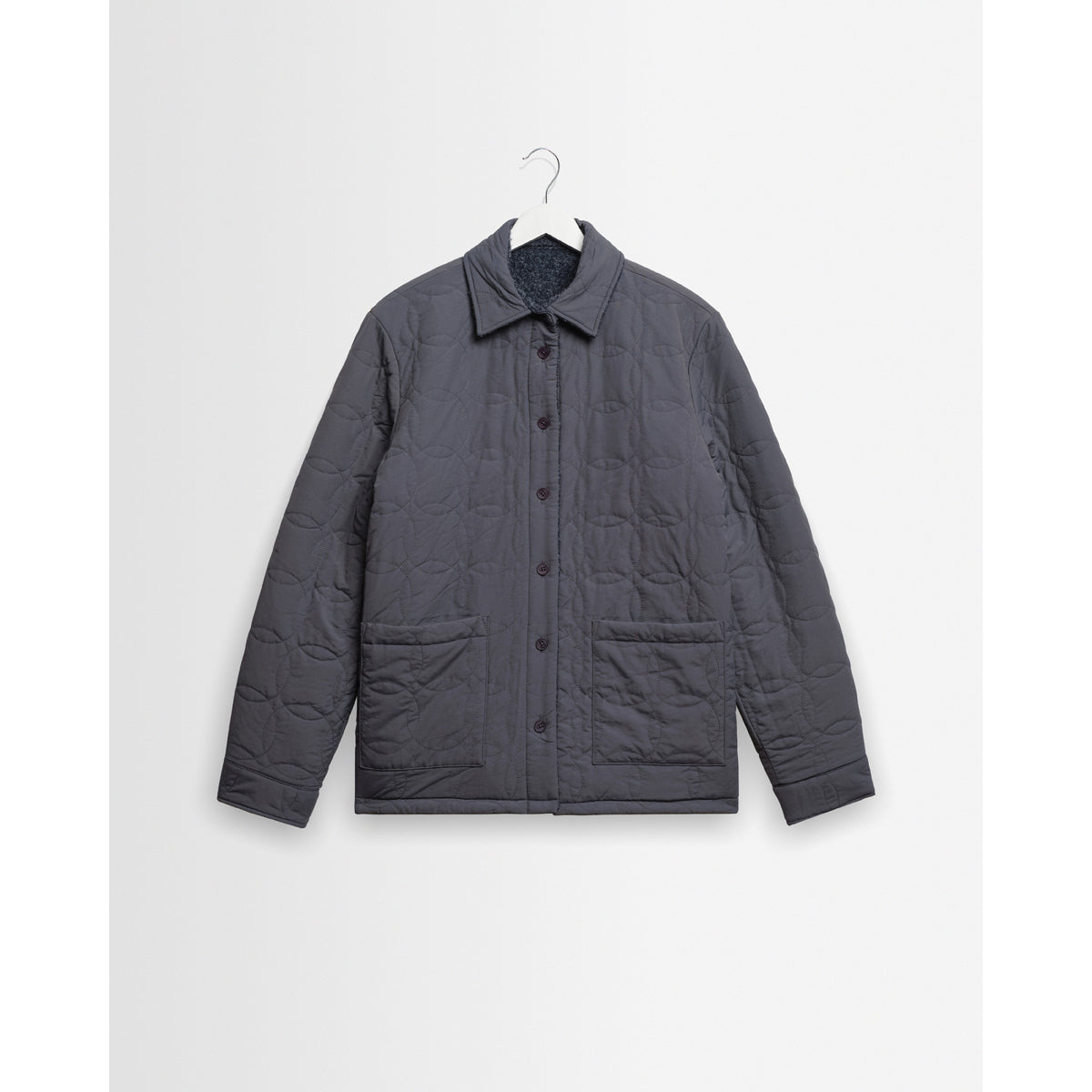 オーバーシャツ MOUNT REVERSIBLE BOBBLE WOOL (GREY BLUE)