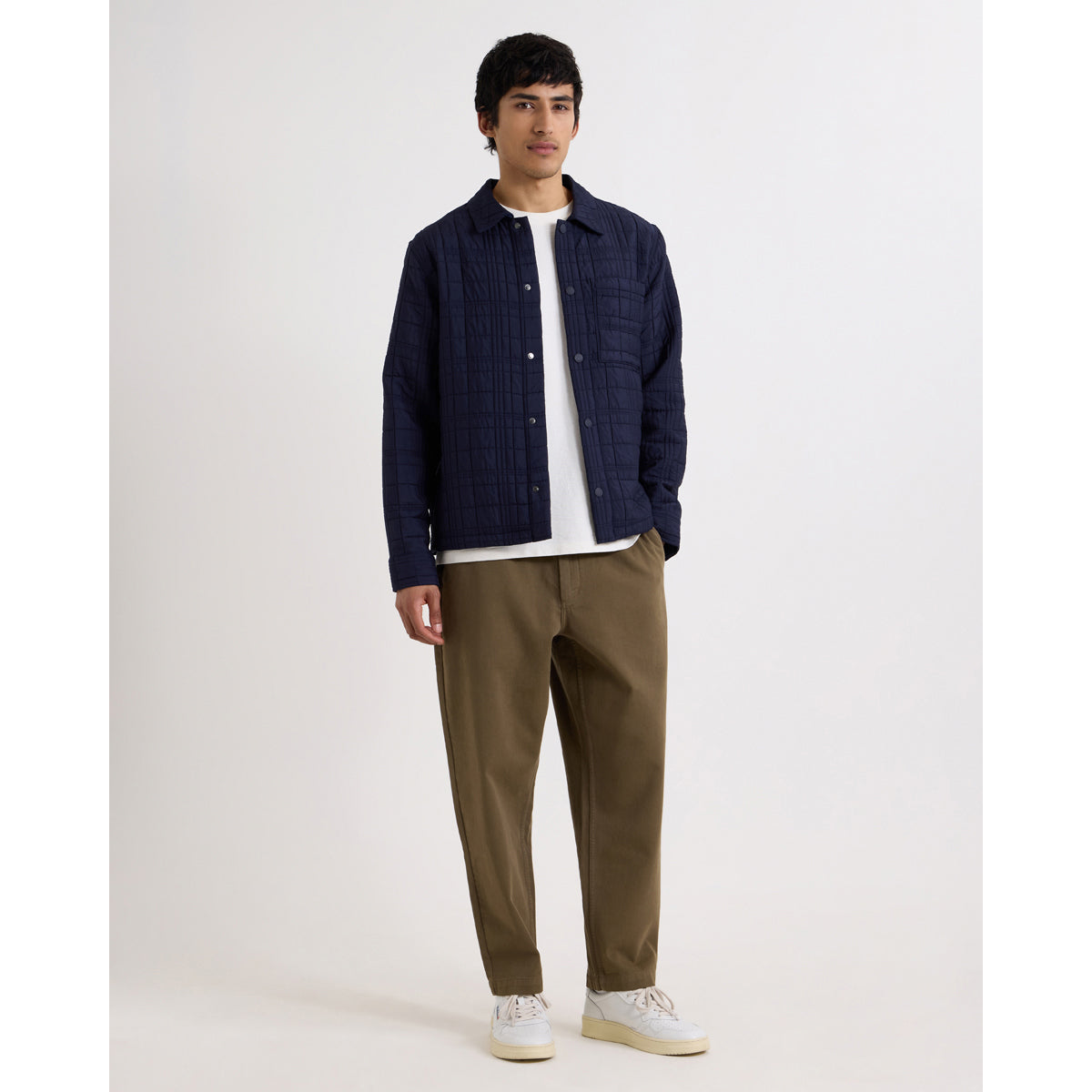 オーバーシャツ ROMER CHECK QUILTN (NAVY)
