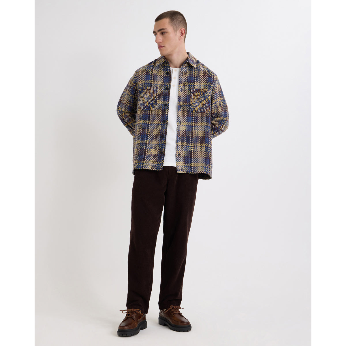 オーバーシャツ GRAIN CHECK (BLUE/MULTI)