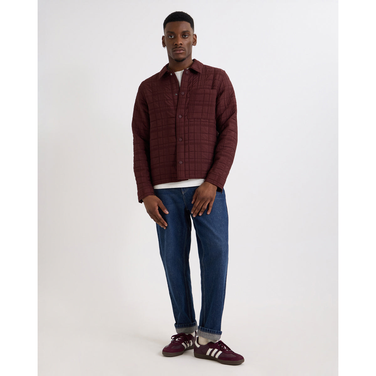 オーバーシャツ ROMER CHECK QUILTN (DARK BURGUNDY)