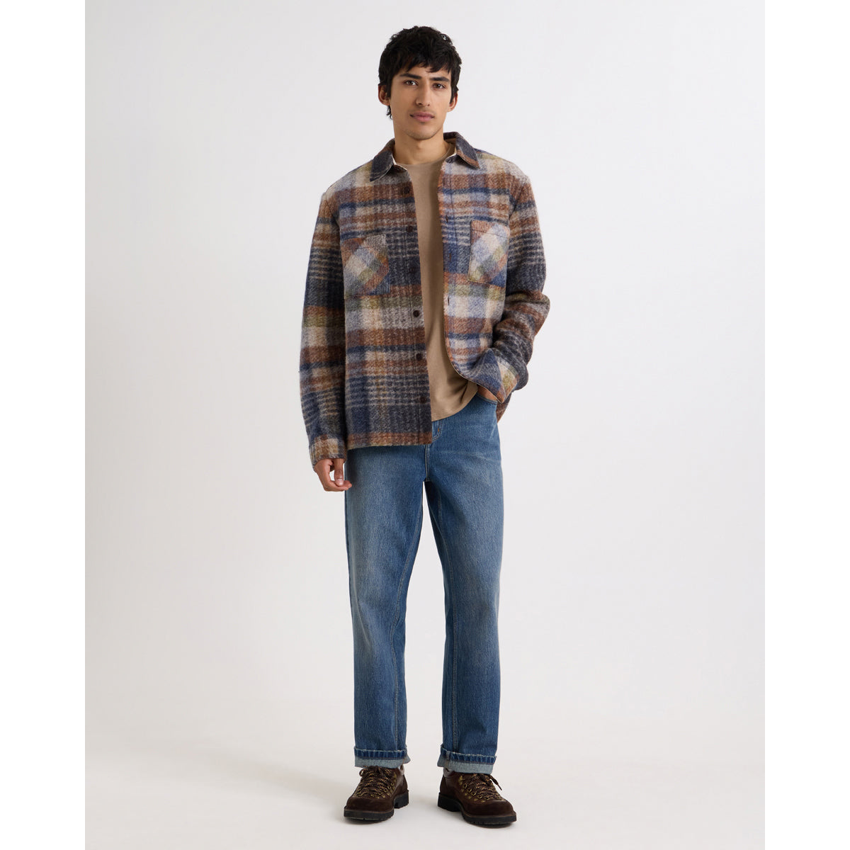 オーバーシャツ ARI WOOL BLEND CHECK(OATMEAL/MULTI)
