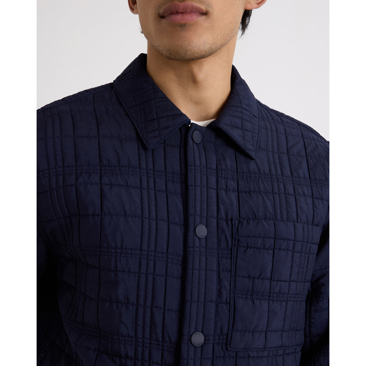 オーバーシャツ ROMER CHECK QUILTN (NAVY)