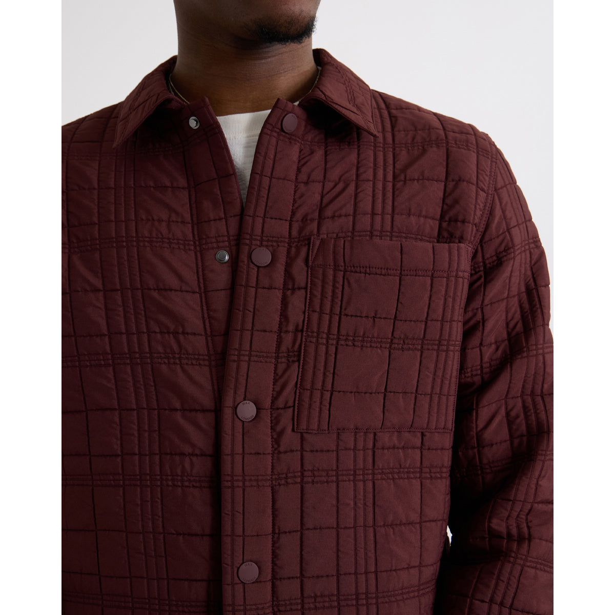 オーバーシャツ ROMER CHECK QUILTN (DARK BURGUNDY)