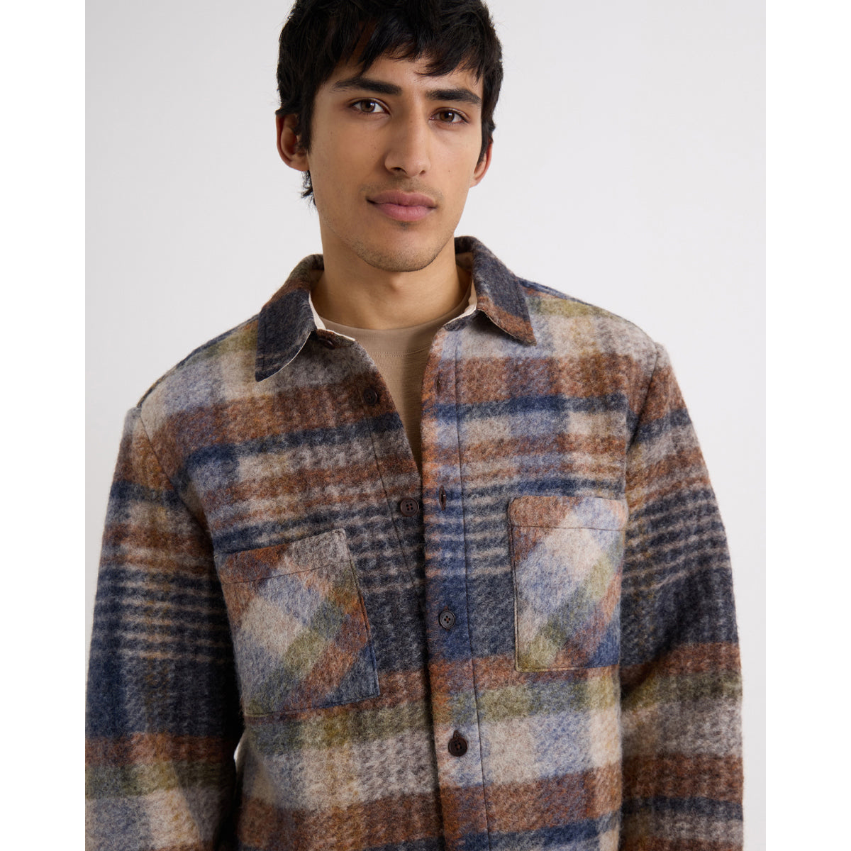 オーバーシャツ ARI WOOL BLEND CHECK(OATMEAL/MULTI)