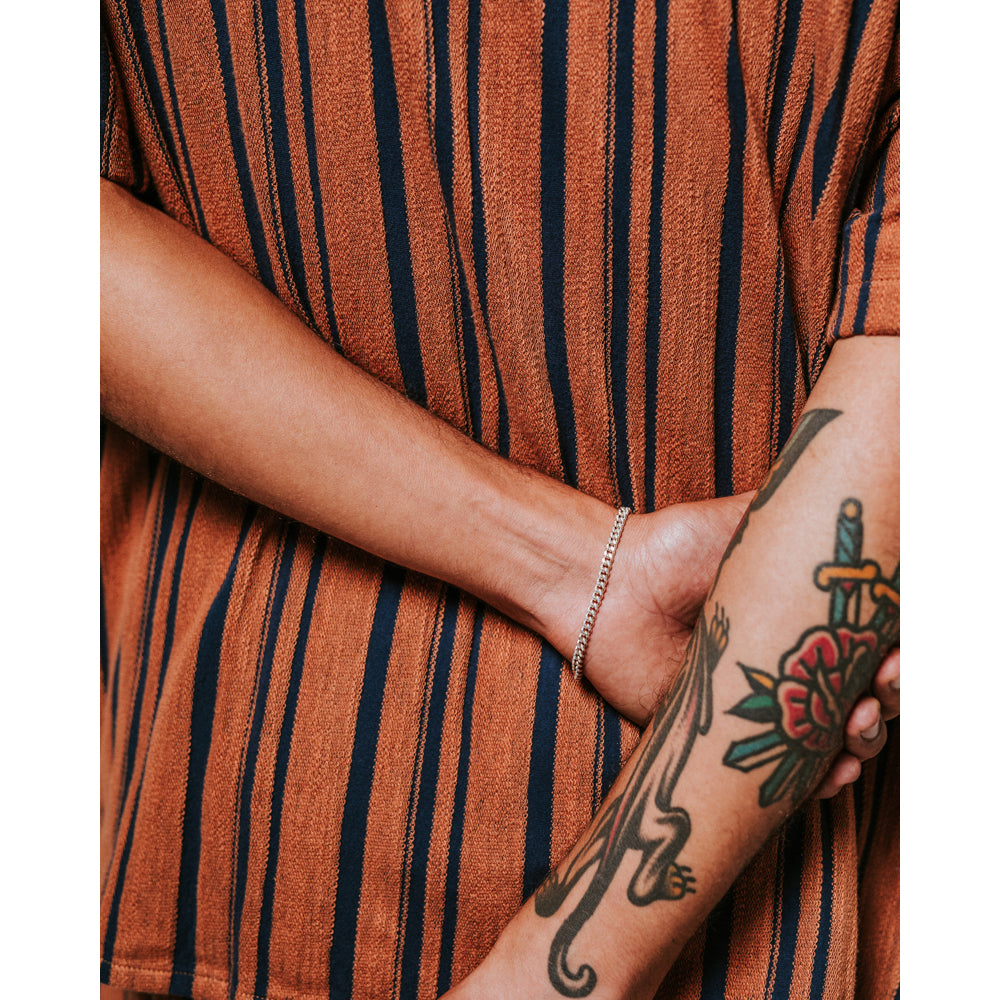 ディドコットシャツ REBERSE TERRY (RUST/NAVY)