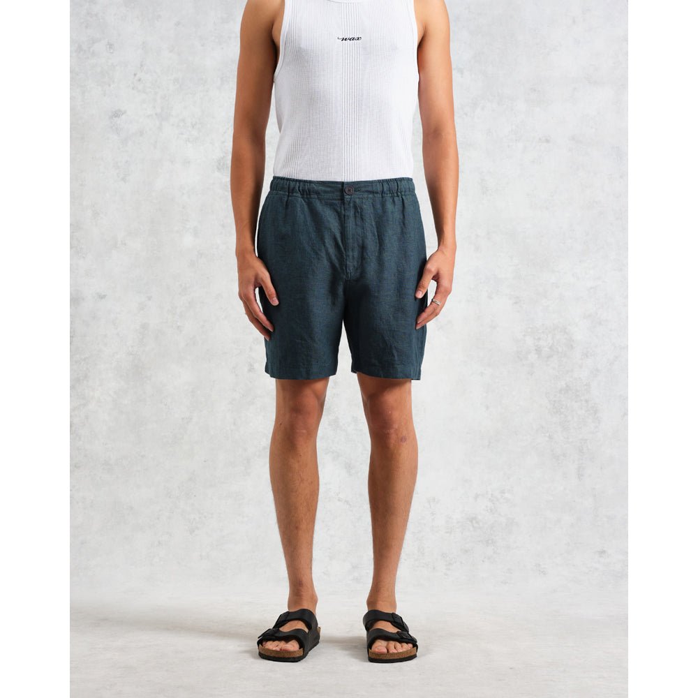 カートショーツ TOW TONE LINEN (DARK GREEN) - グリニッジ オンラインストア