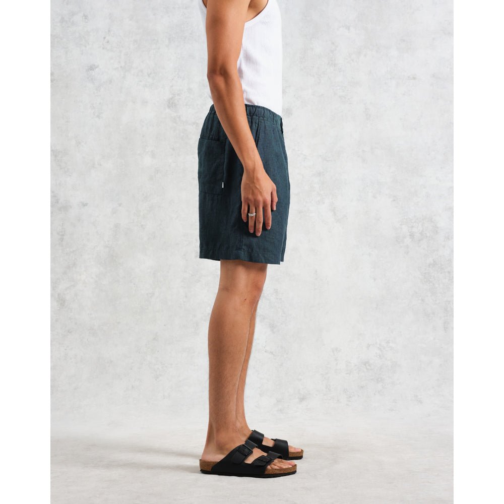 カートショーツ TOW TONE LINEN (DARK GREEN) - グリニッジ オンラインストア