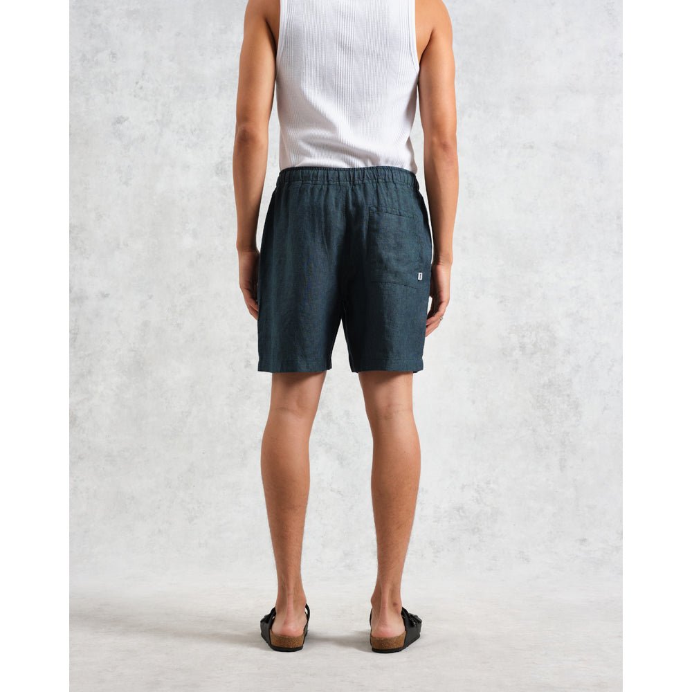 カートショーツ TOW TONE LINEN (DARK GREEN) - グリニッジ オンラインストア