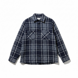 オーバーシャツ WAVE CHECK (NAVY/GREY)