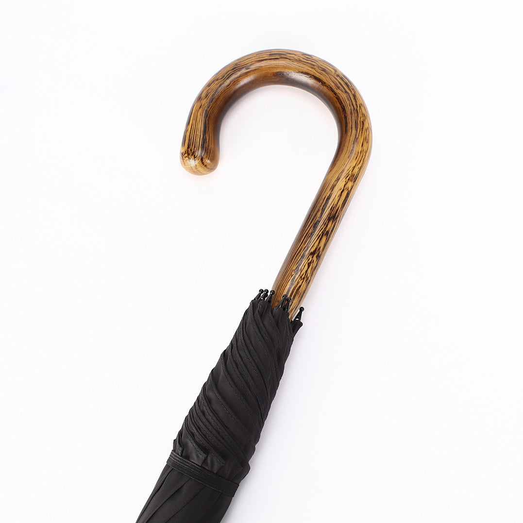 RS6 Hickory Solid | 長傘 | アーチ型ハンドル | ヒッコリー | 晴雨兼用傘 (BLACK)